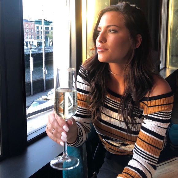 Say What? Tops - Striped Off the Shoulder Top